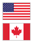 US & Canada flags